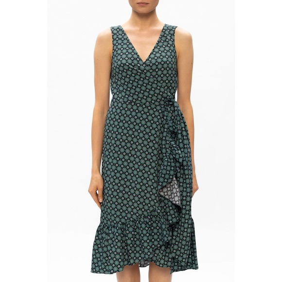 Nwt Tory Burch Ruffle Wrap Dress Logo 